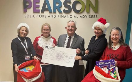 Pearson Solicitors Christmas donation to Francis House Children's Hospice