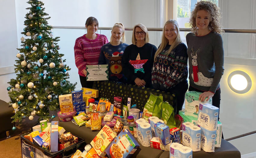Pearson Solicitors Christmas donation to Oldham Foodbank